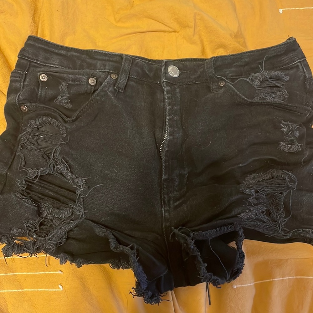 Black jean shorts